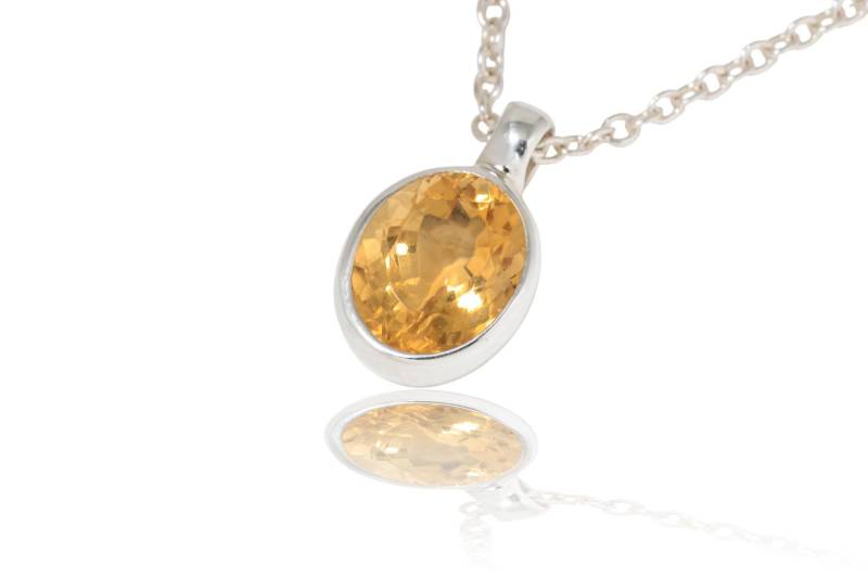 Citrin Silber Anhänger von SwankyElements