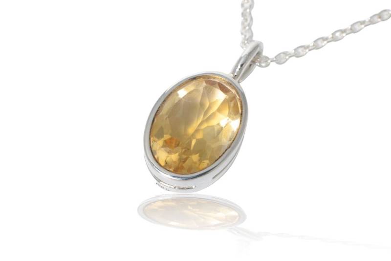 Citrin Silber Anhänger. 24mm von SwankyElements