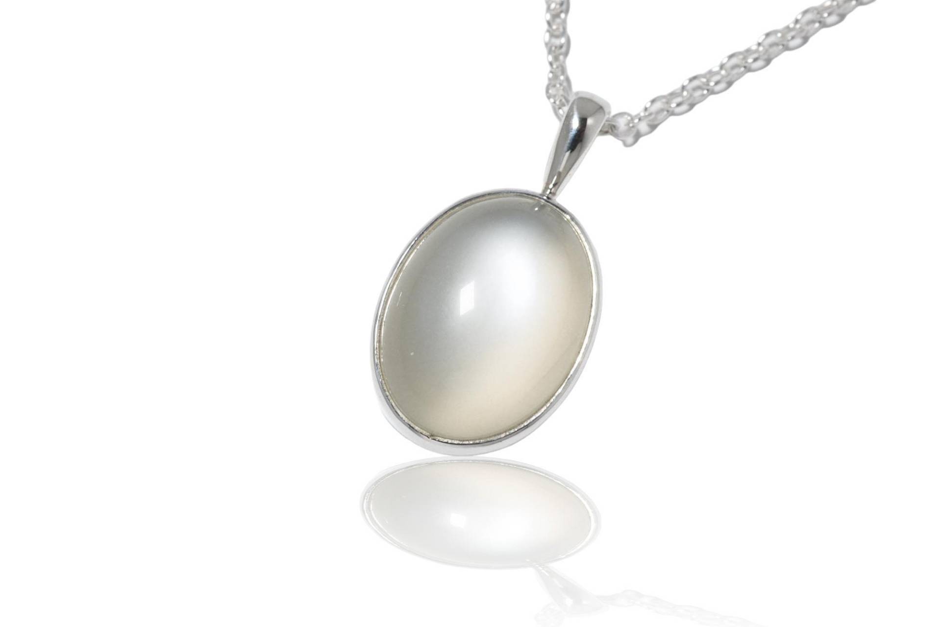 Echter Mondstein Silber Anhänger. 18mm von SwankyElements