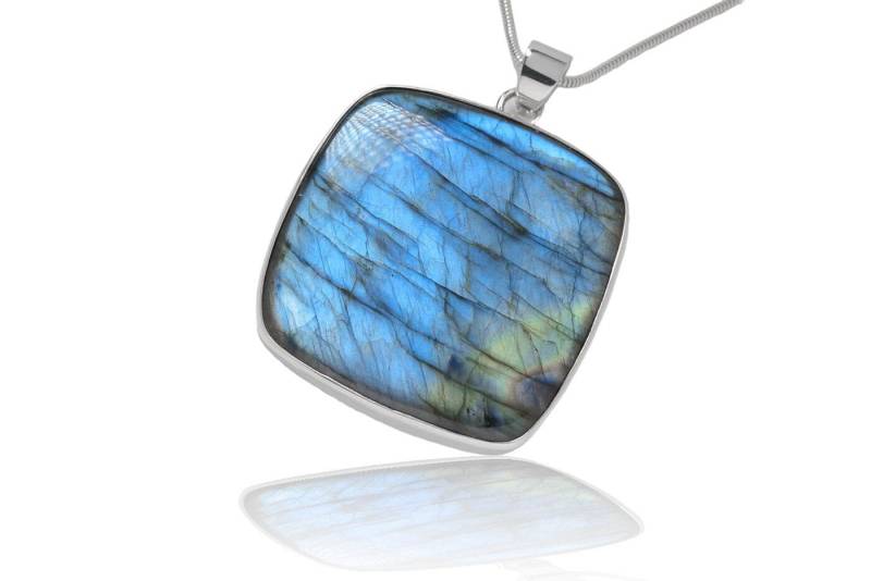 Großer Labradorit Silber Anhänger von SwankyElements