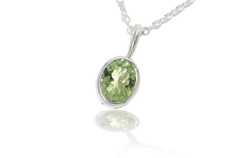 Grüner Turmalin Silber Anhänger in Käfigfassung von SwankyElements