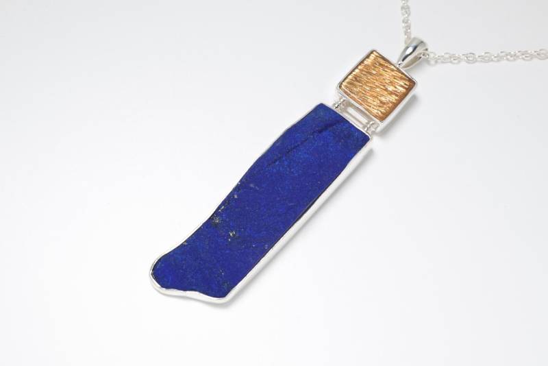 Lapislazuli Mit Sonnenstein Silber Anhänger. 64mm von SwankyElements