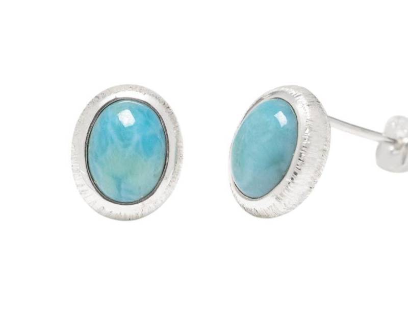 Larimar Silber Ohrstecker. 11mm Larimar Silber Ohrstecker. 11mm von SwankyElements