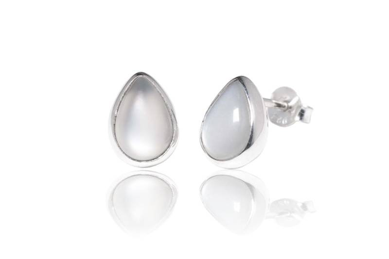 Mondstein 14mm Silber Ohrstecker Echter von SwankyElements