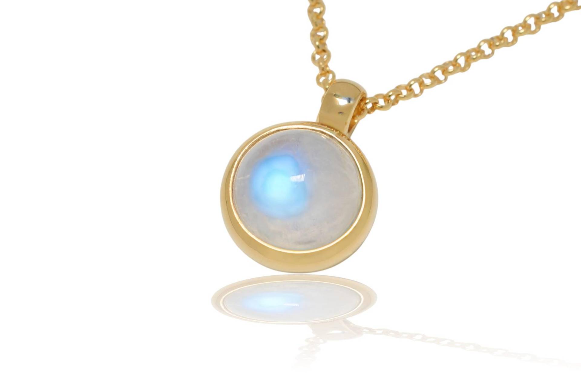 Mondstein 22K Gold/Silber Anhänger. 17mm Länge von SwankyElements