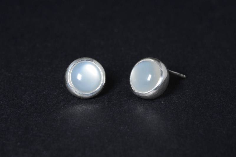 Mondstein 9mm Silber Ohrstecker Echter Mondstein 9mm Silber Ohrstecker Echter von SwankyElements