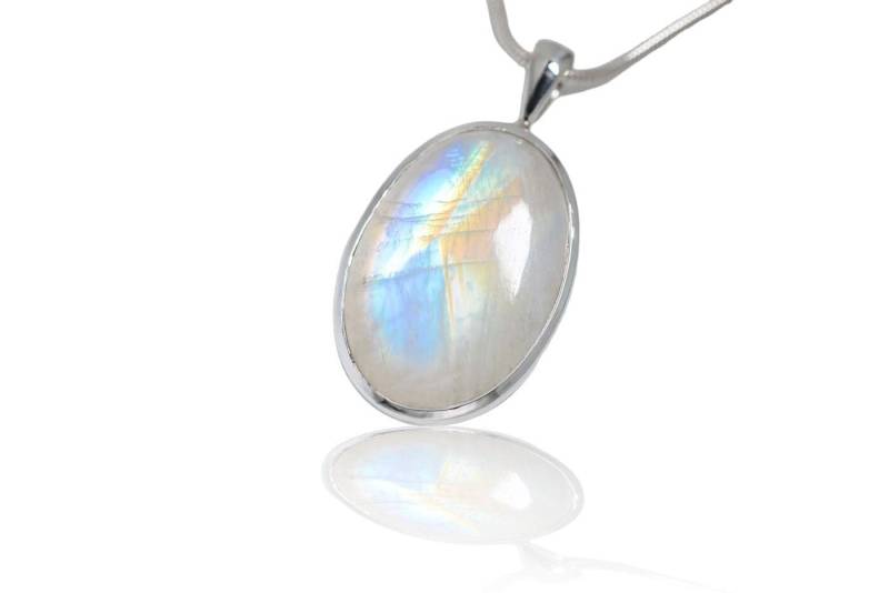 Mondstein Silber Anhänger. Regenbogenmondstein von SwankyElements