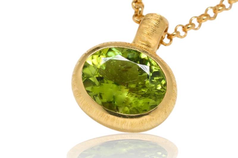 Peridot 18K Gold/Silber Anhänger von SwankyElements