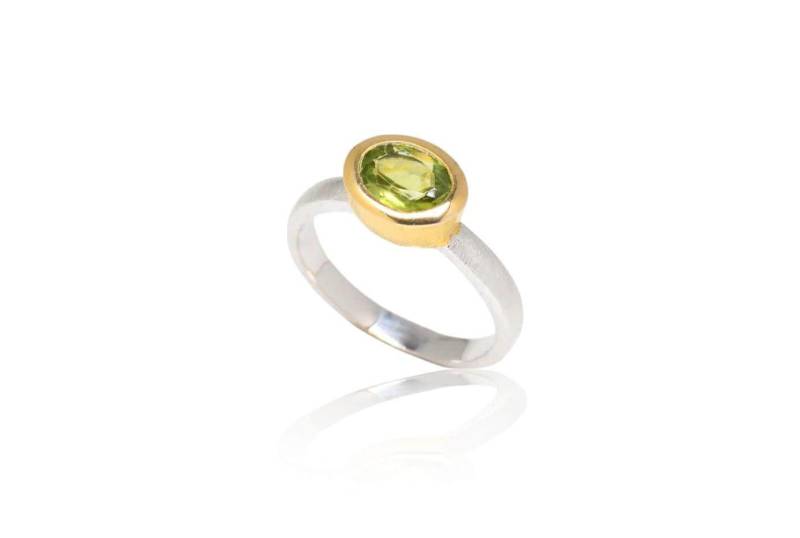 Peridot Silber/Gold Ring von SwankyElements