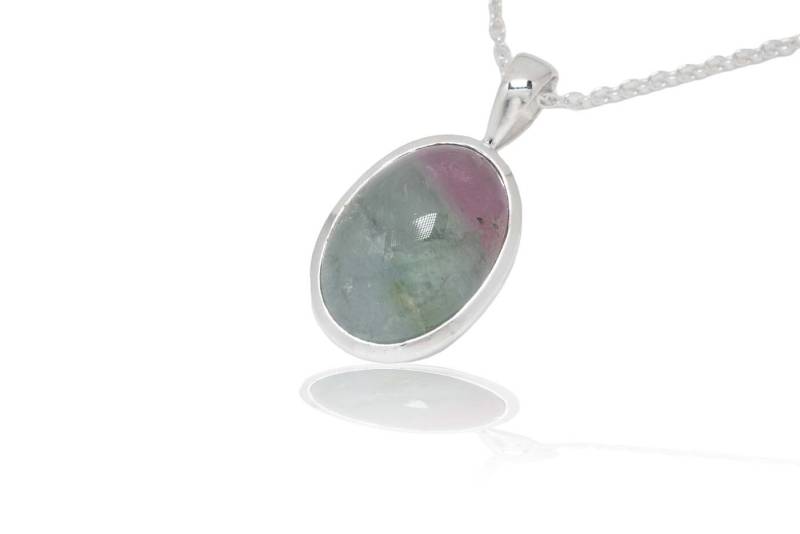 Wassermelonen Turmalin Silber Anhänger. Länge 34mm Wassermelonen Turmalin Silber Anhänger. Länge 34mm von SwankyElements