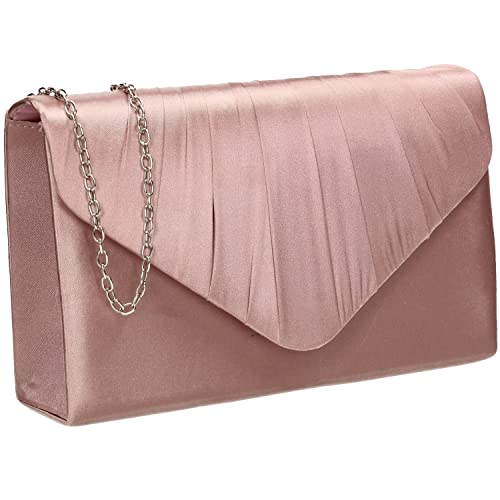 SwankySwans Chantel Damen Clutch aus Satin, für Party, Abschlussball, Hochzeit, Abend, blush, Einheitsgröße von SwankySwans