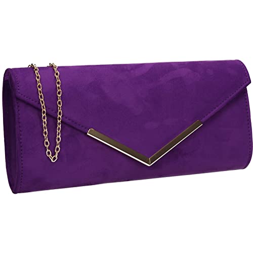 SWANKYSWANS Leona Clutch aus Wildlederimitat, violett, Einheitsgröße von SwankySwans