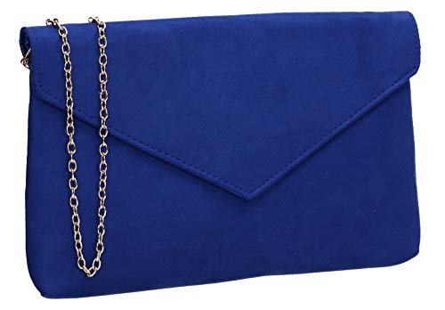 SwankySwans Rosa Clutch aus Wildlederimitat, schmal, königsblau, Einheitsgröße von SwankySwans