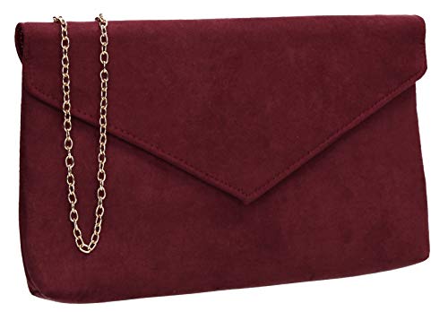 SWANKYSWANS Rosa Clutch-Tasche, Wildlederimitat, schmal, burgunderfarben, Einheitsgröße von SwankySwans