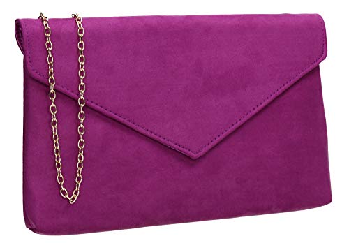 SWANKYSWANS Rosa Clutch-Tasche, Wildlederimitat, schmal, violett, Einheitsgröße von SwankySwans