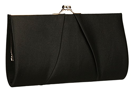 SwankySwans Katy Damen Clutch-Tasche mit Satinrahmen, Schwarz , Einheitsgröße von SwankySwans