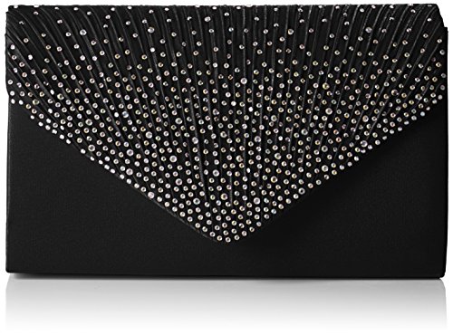 SwankySwans Damen Clutch im Umschlag-Stil mit Strasssteinen, Schwarz (Black), Einheitsgröße von SwankySwans