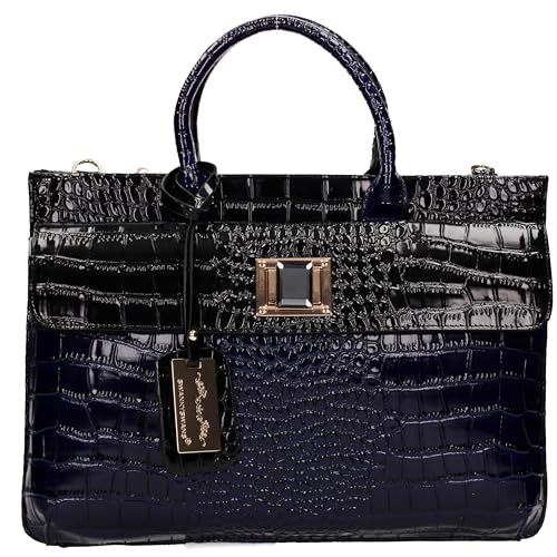 SwankySwans Damen Arbeitstasche Bürotasche Damen Tote Taschen Schwarz Navy, Schwarz / Marineblau von SwankySwans