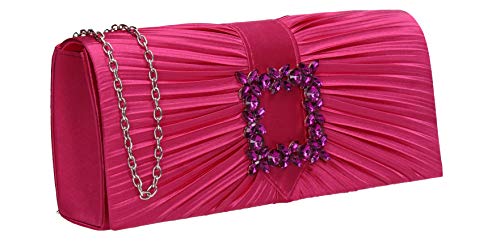 SwankySwans Damen Chloe Clutch, Fuchsia von SwankySwans