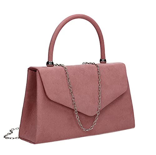 SwankySwans Damen Kendall Suede Clutch-Tasche, Blush von SwankySwans
