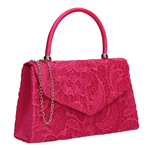 SwankySwans Kendall Damen Clutch, Spitze, elegant, Pink (Fuschia), Einheitsgröße von SwankySwans