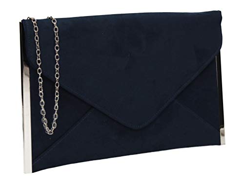 SwankySwans Damen Louis Wildleder Slim Umschlag Party Ball Clutch Kupplung, blau - Blau (Marineblau) - Größe: One Size von SwankySwans