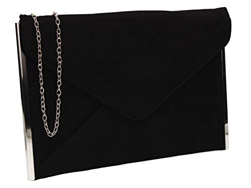 SwankySwans Damen Louis Wildleder Slim Umschlag Party Ball Clutch Kupplung, schwarz - Schwarz (Schwarz) - Größe: One Size von SwankySwans