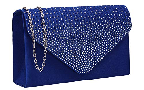 SwankySwans Damen Clutch Abby mit Strasssteinen, Umschlag-Stil, Blau (Königsblau), Einheitsgröße von SwankySwans