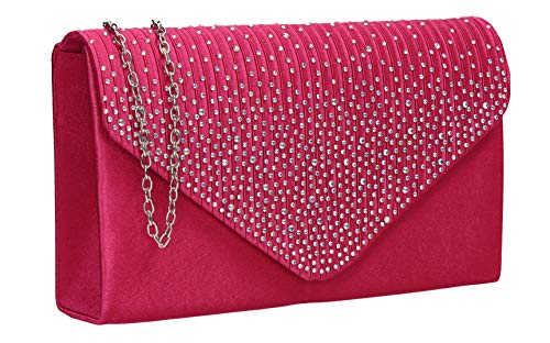 SwankySwans Abby Damen-Clutch mit Strasssteinen, Rosa (Rose), Einheitsgröße von SwankySwans