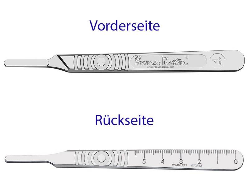 Swann Morton Rasiermesser Skalpellgriff Nr. 4 Swann Morton 13cm Skalpellhalter ohne CE von Swann Morton