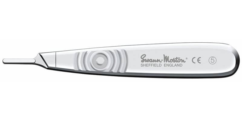 Swann Morton Rasiermesser Skalpellgriff Nr. 5 Swann Morton bauchiger Skalpellhalter für Nr.3 Klingen von Swann Morton