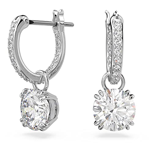 Swarovski Stilla Ohrhänger, Rhodinierte Ohrstecker mit Strahlenden Kristallen von Swarovski