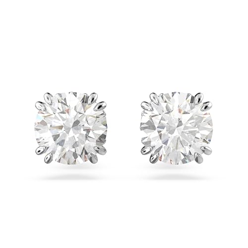 Swarovski Stilla Ohrringe, Rhodinierte Ohrstecker mit Klaren Swarovski Kristallen von Swarovski