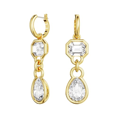 Swarovksi Dextera Drop-Ohrhänger 5663265 Verschiedene Schliffe, Weiß, Goldlegierungsschicht von Swarovski