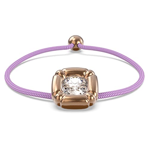 Swarovski Dulcis Armband, Violettes Kordel-Armband mit Rosé Vergoldetem Anhänger und Kristall von Swarovski