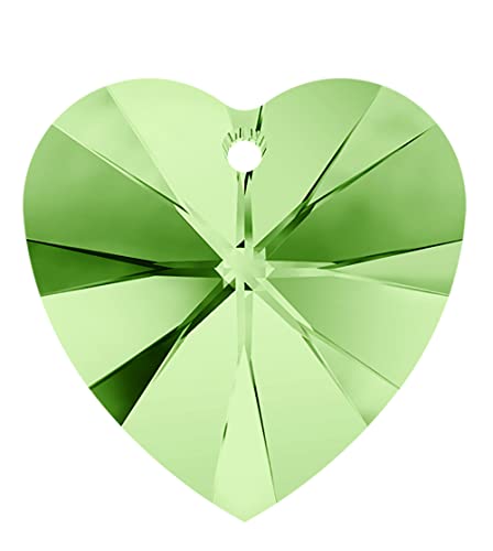 Swarovski 8 Original Elemente Herzen 10 mm 6202-6228-214 Peridot Anhänger, Non applicabile, Kristallglas von Swarovski