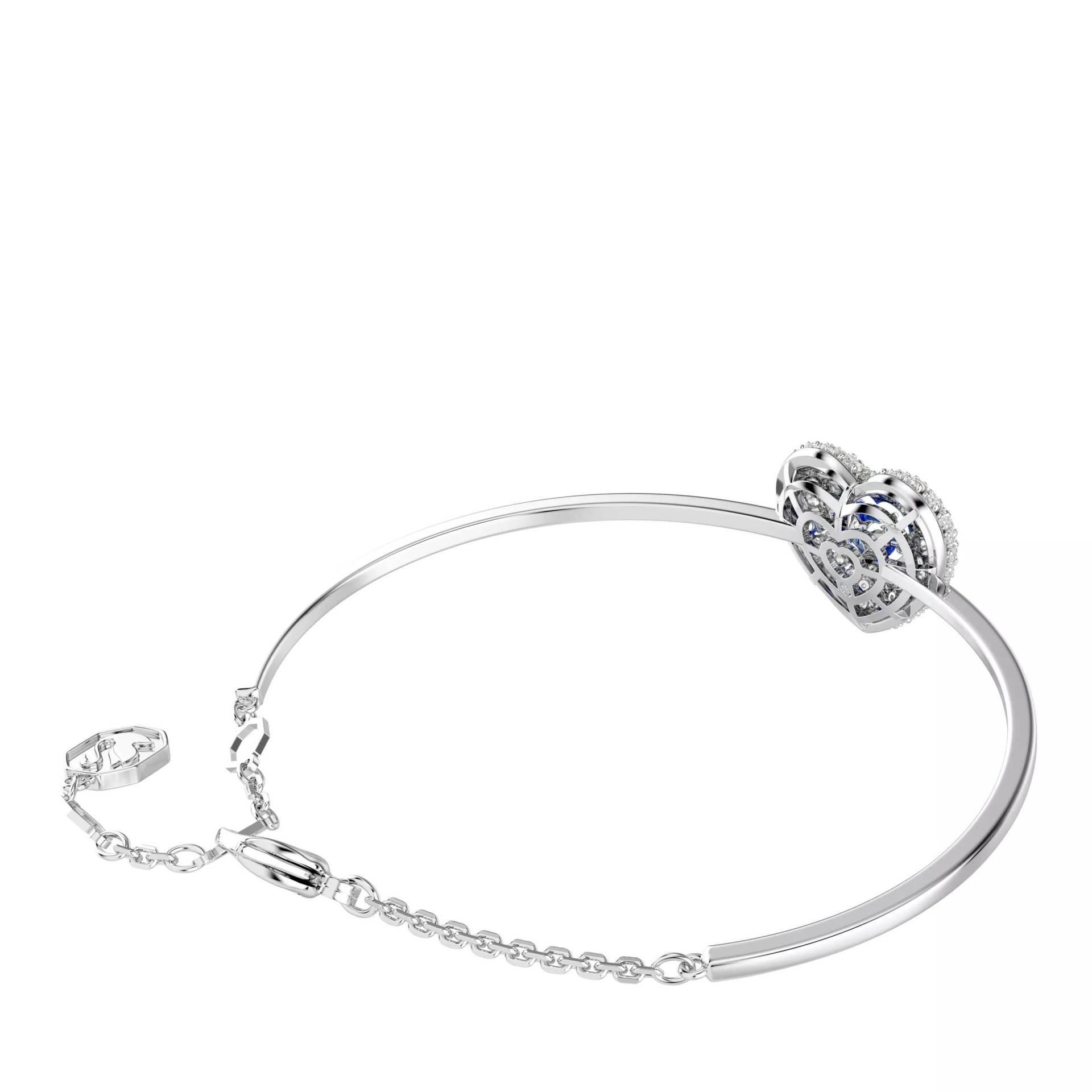 Swarovski Armband - Hyperbola bangle, Heart, Rhodium plated - Gr. M - in Blau - für Damen von Swarovski