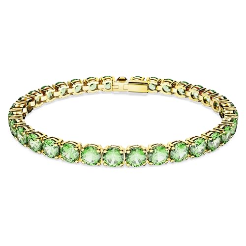 Swarovski Armband Matrix Tennis 5658850 Rundschliff, Mittel, grün, Goldlegierungsschicht Größe L von Swarovski