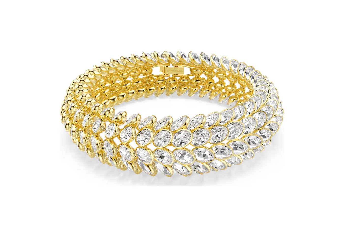 Swarovski Armband Swarovski Idyllia Armband 5723540 Oval-Schliff, Weiß, Gold plattiert (kein Set, 1-tlg., kein Set) von Swarovski