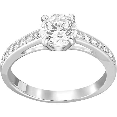 Swarovski Attract Round Ring, Rhodinierter Damenring mit Funkelnden Swarovski Kristallen von Swarovski