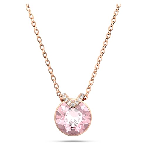 Swarovski Bella Halskette, Rosé Vergoldete Damenhalskette mit Strahlendem Rosa Anhänger von Swarovski