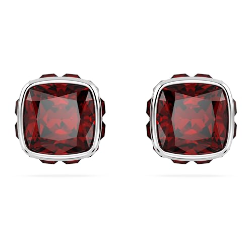 Swarovski Birthstone Ohrstecker, Kissenschliff, Januar, Rot, Rhodiniert von Swarovski