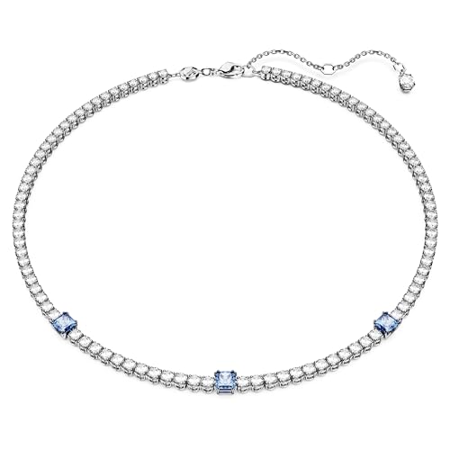 Swarovski Collier 5666167 Matrix Tennis, Verschiedene Schliffe, Blau, Rhodiniert von Swarovski