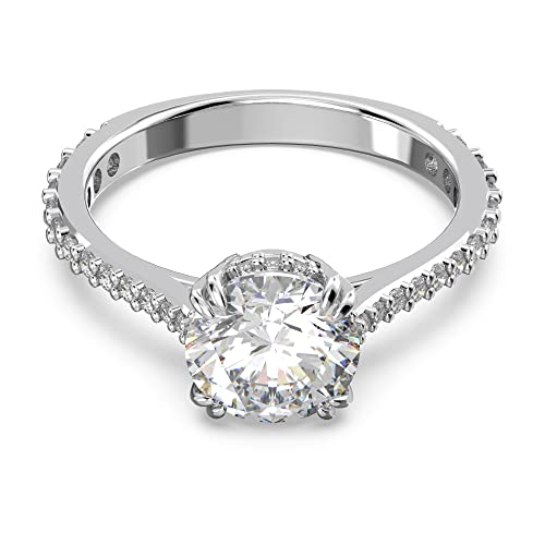 Swarovski Stilla Cocktailring, Rhodinierter Damenring mit Strahlenden Swarovski Kristallen von Swarovski