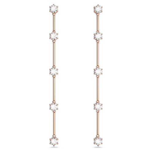 Swarovski Constella Ohrhänger, Weiße und Rosé Vergoldete Hängeohrringe mit Strahlenden Swarovski Kristallen von Swarovski