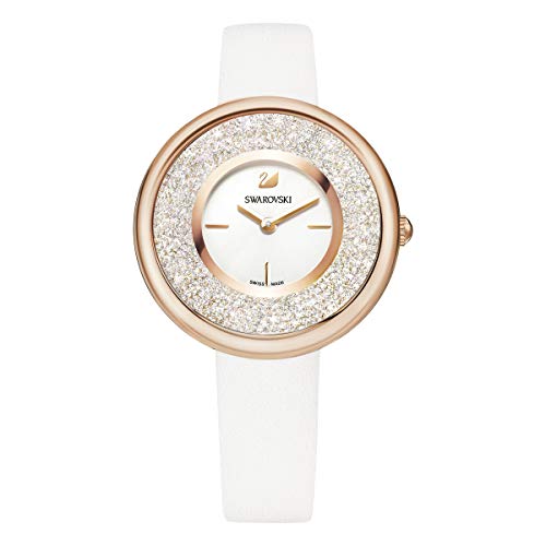 Swarovski Crystalline Damen-Armbanduhr 34mm Armband Leder Weiß Quarz 5376083 von Swarovski