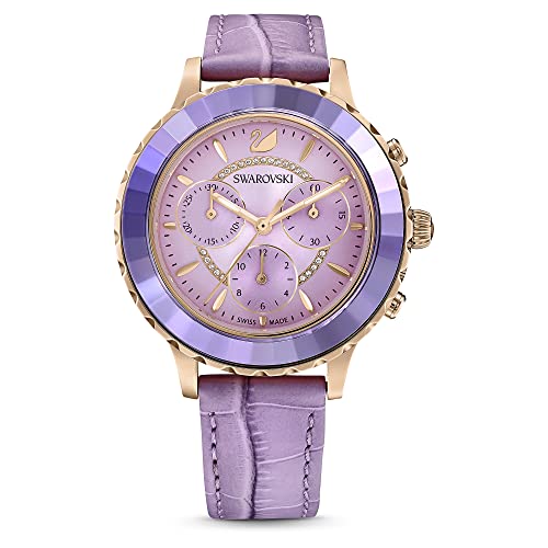 SWAROVSKI Damen Analog Schweizer Quarzwerk Uhr mit Leder Armband 5632263 von SWAROVSKI