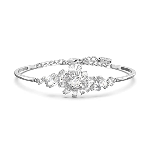 Swarovski Gema Armband Flower Silber aus Edelstahl Zirkonia Kristallen in der Farbe Weiß, Größe 16,5-20,5cm, 5644681 von Swarovski