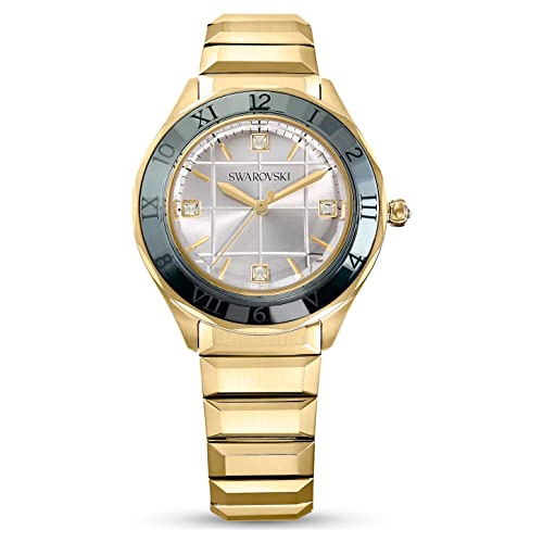 Swarovski Damen-Armbanduhr 5635450, 37 mm, goldfarbene Oberfläche und intensiver grauer Lünette, Armband von Swarovski