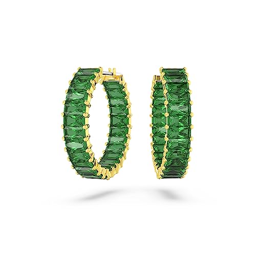 Swarovski Damen-Creolen Messing Swarovski-Kristall One Size, Grün 32023782 von Swarovski